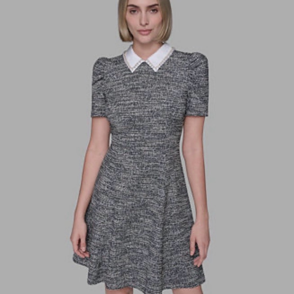 Tweed Black and White Women's Dress